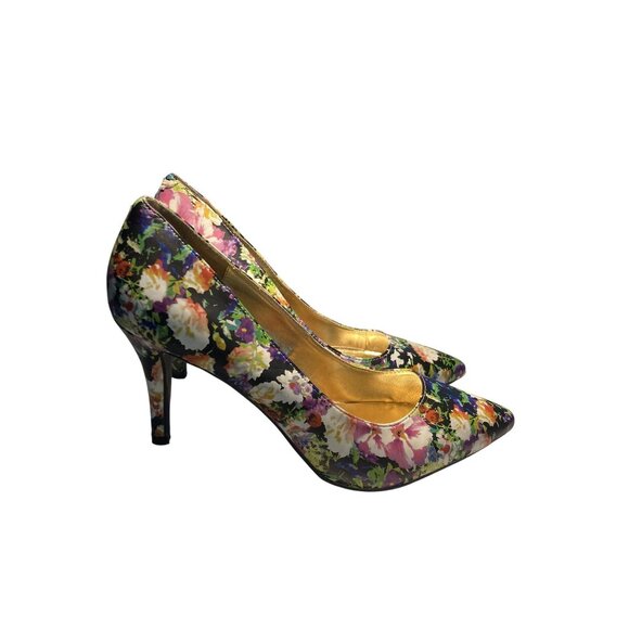 1.4.3 Girl Owamnda Women's size 7M Floral Print pointed toe classic pumps shoes - Picture 4 of 7